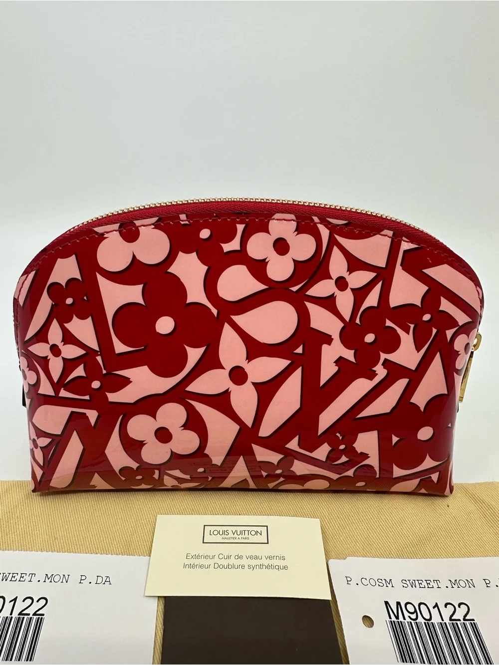 LOUIS VUITTON Patent Sweet Monogram Cosmetic Pouch-Pomme D'Amour